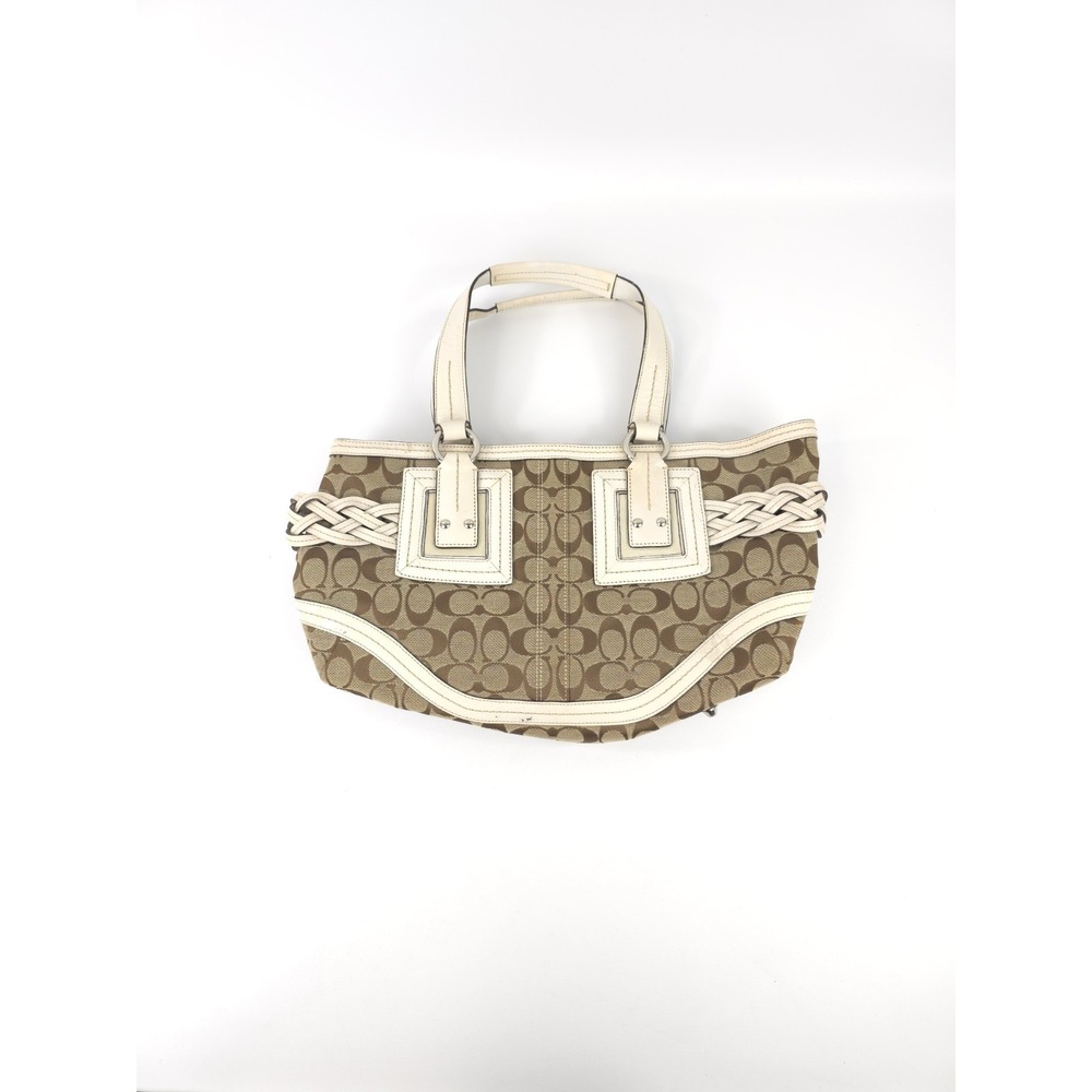 COACH Soho Signature Mini Boston Bag Y2K Canvas Leather - Vintage Style Auth